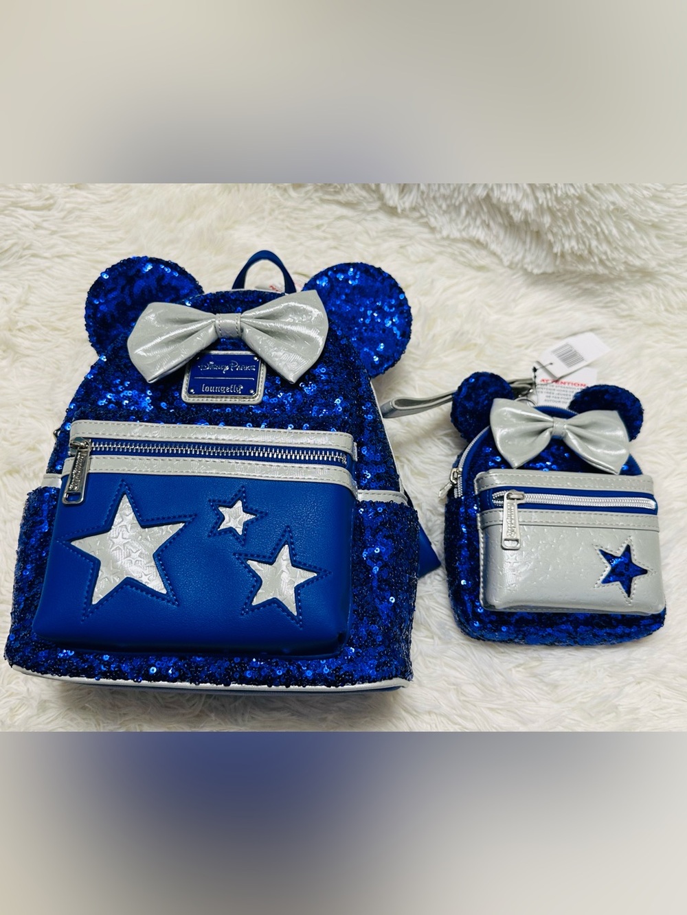 Loungefly Disney Parks Make A Wish Sequin Mini Backpack & Wristlet Bundle Set